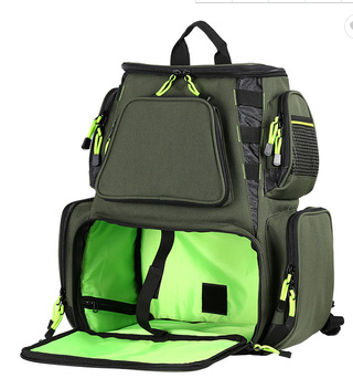 600D Polyester Waterproof Fishing Multi-Tackle Large Backpack , 