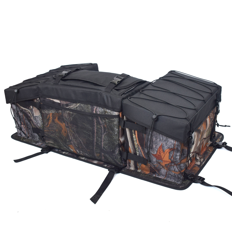 Camouflage ATV Rear Cargo Storage Bag with Padded Foam Seat and 