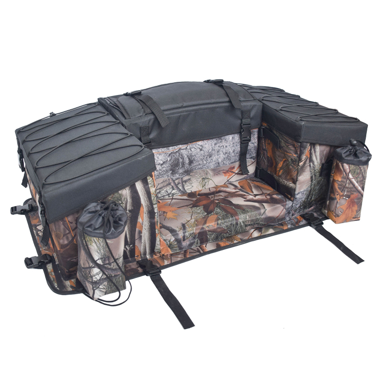 Camouflage ATV Rear Cargo Storage Bag with Padded Foam Seat and 